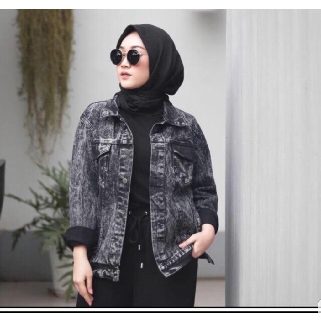 JAKET JEANS WANITA ALLSIZE / SNOW / BIONDY / CROP / OUTER 220