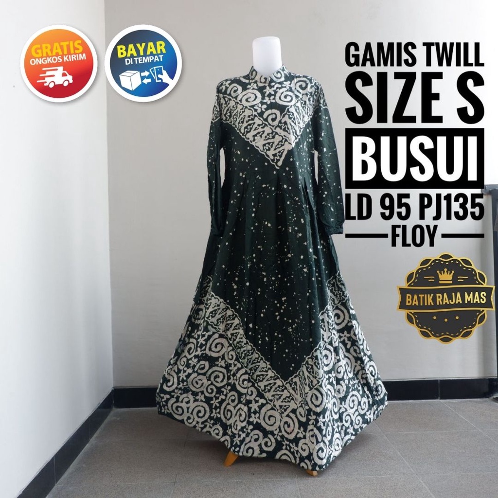 Baju Gamis Wanita Dewasa Kekinian Terbaru Rayon Twill Ori Pekalongan Busui Resleting Depan Motif Bat