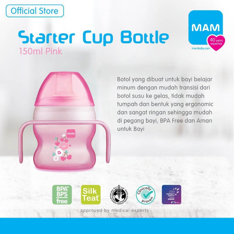 MAM Starter Cup Bottle 150ml / Sippy Cup Baby / Training Botol Minum Bayi