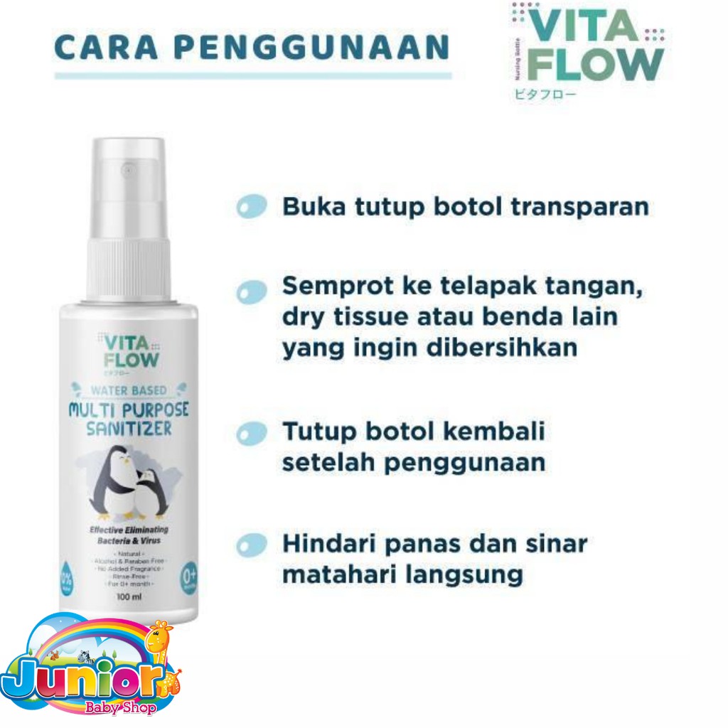 Vitaflow Water Based Sanitizer 500 mL / 245 mL / 100 mL / 50 mL