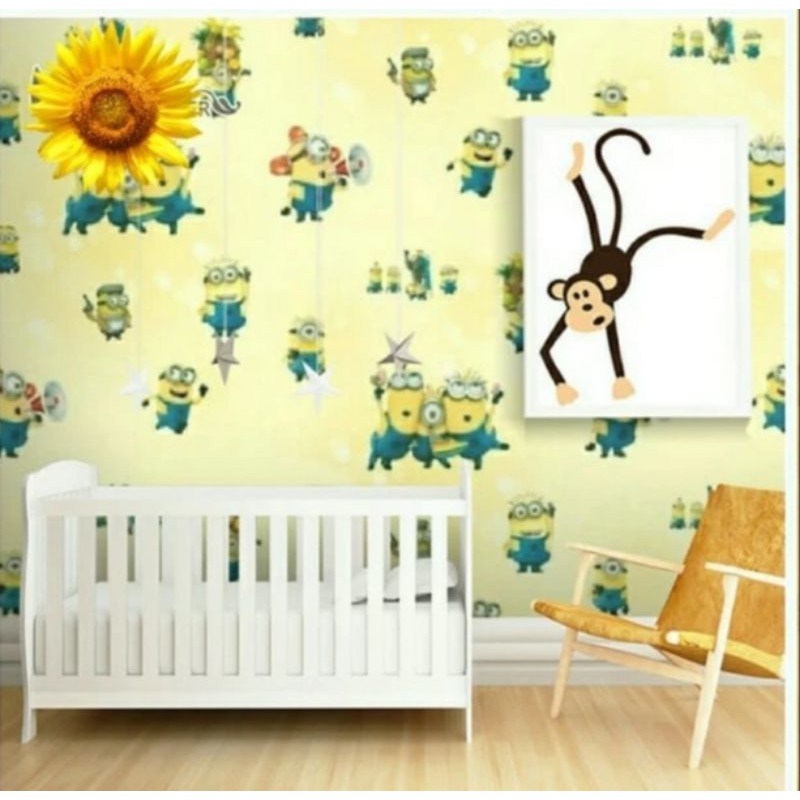 wallpaper stiker dinding motif minion