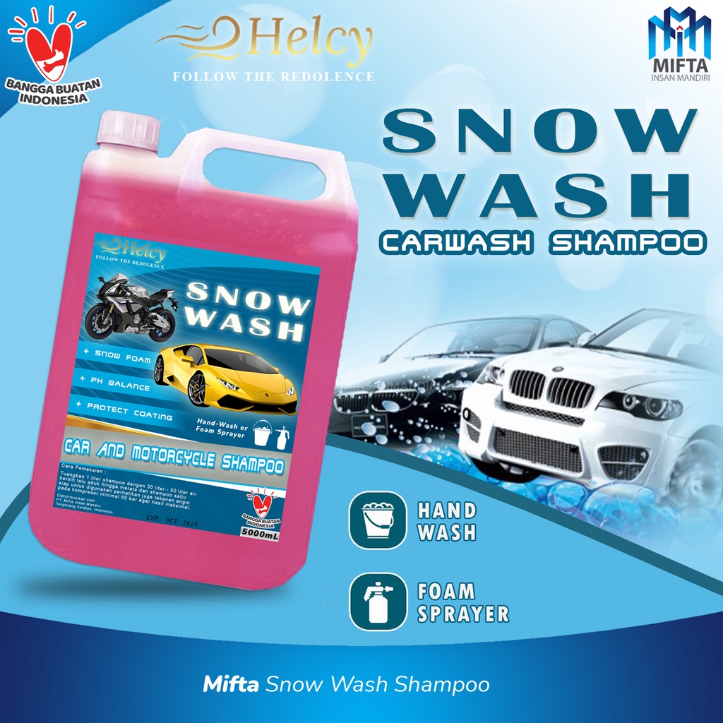 SABUN CUCI SALJU / SABUN CUCI KENDARAAN / HELCY SNOW WASH 1L