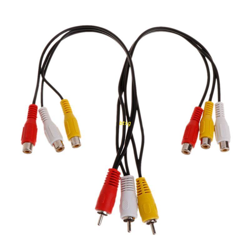 btsg 1PC 3 RCA Male Jack to 6 RCA Female Plug Splitter Audio Video AV Adapter Cable