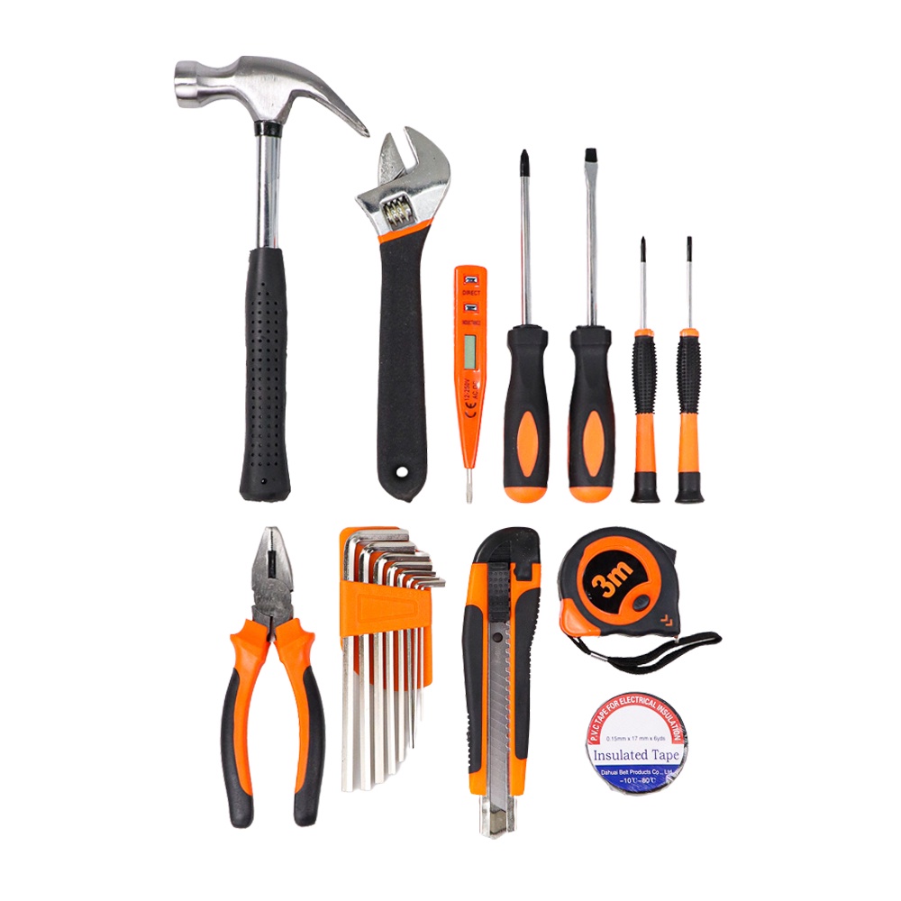 BISA COD Alat Set Perkakas Tang Palu Obeng With Box Set 19 in 1 -Alat Set Perkakas Palu Tang Obeng Kunci Pas Cutter kunci L - Toolset Toolkit Toolbox Tool Set Tool Kit Tool Box - set Alat Pertukangan Palu Tang Obeng meteran kunci inggris Cutter Tespen