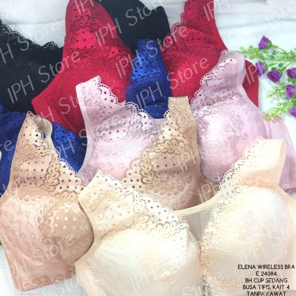 Bra / BH Elena 24084C (Cup C, Tanpa Kawat, Busa Tipis, Kait 4)