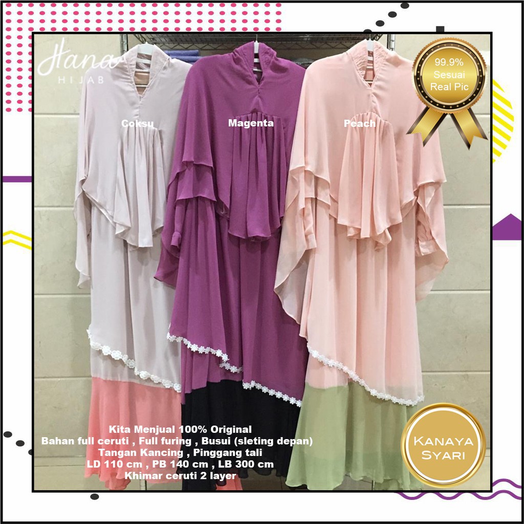 Jual Kanaya New Syari -Gamis Syari  - Dress Muslim - Dress - Gamis - Syari Set - Gamis Pesta Limited