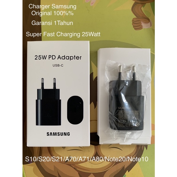 CHARGER SAMSUNG SUPER FAST CHARGING 25W TYPE C NOTE10/10+ NOTE20/20+ A20 M31 A22 A71 Garansi 1Tahun