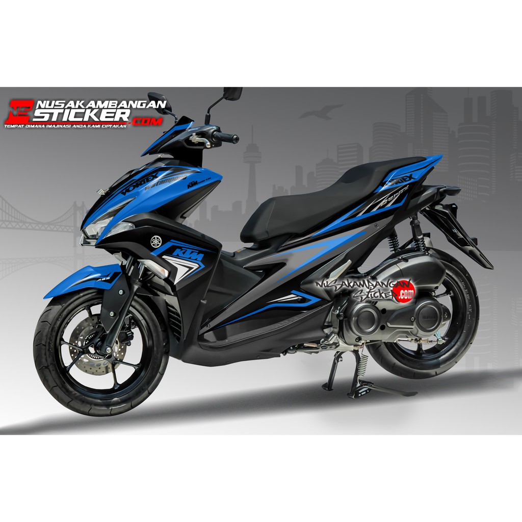 Decal Stiker aerox - vortex biru