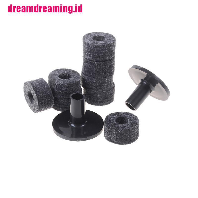 8pcs 25mm Washers2Pcs Sleeve cymbal Pengganti Bahan felt