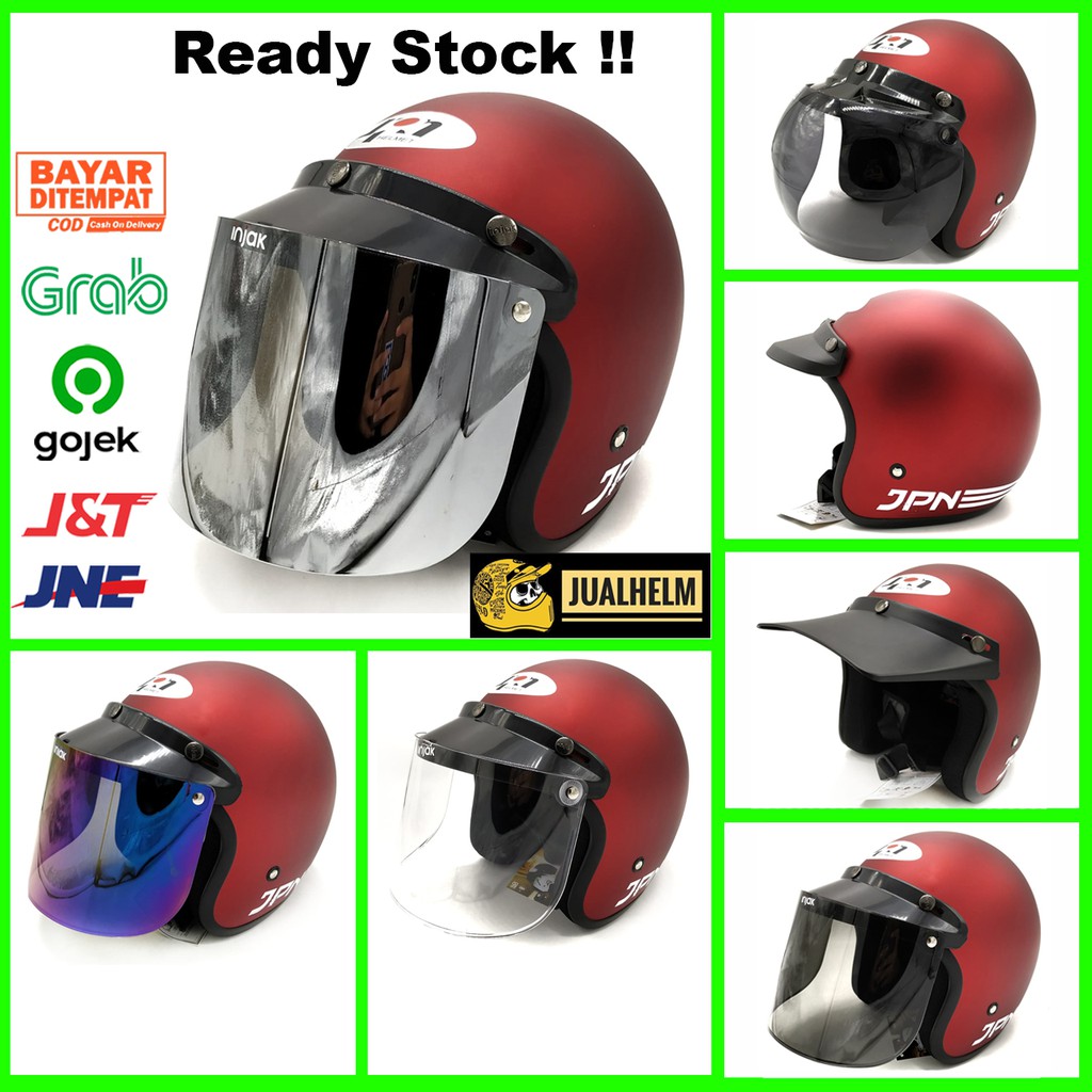 [COD] Helm Retro Bogo JPN Retro ARC Original Maroon / Merah Doff ( Vespa / Klasik / Classic )