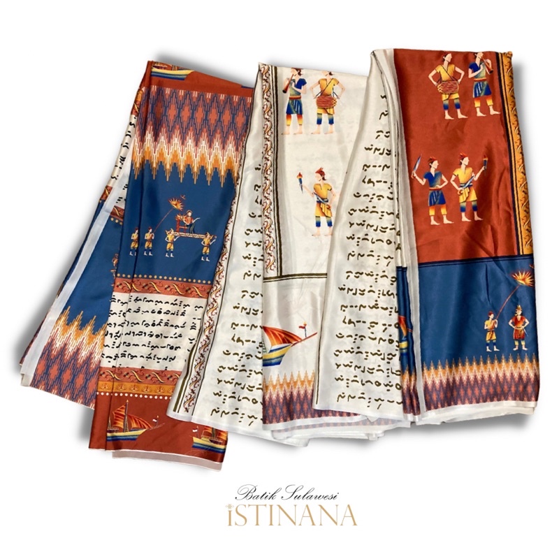 The Script Kain Batik Khas Makassar Sulawesi Selatan Lagaligo