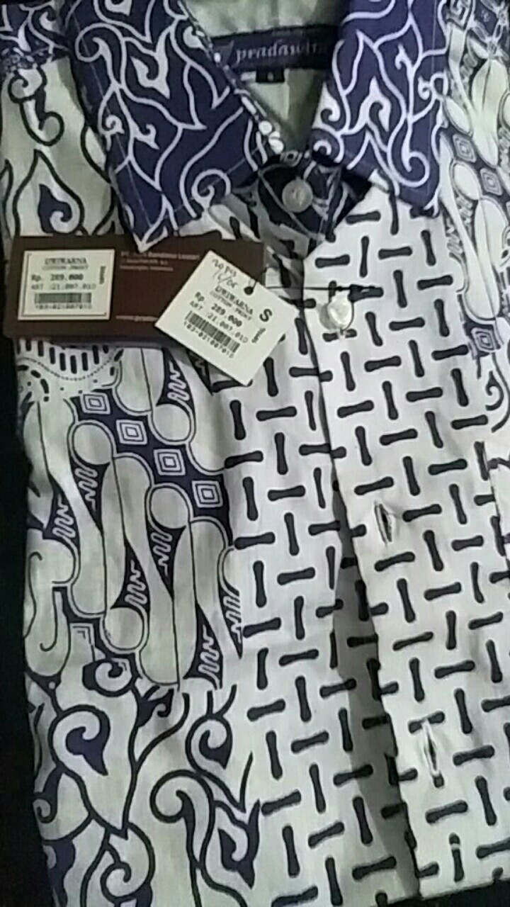 Pradawita Batik Kemeja Slim Fit Dwiwarna 1d-ungu