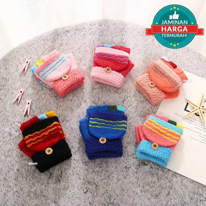 Sarung tangan anak hangat musim dingin kids winter gloves import baby balita rajut knitted hangat river