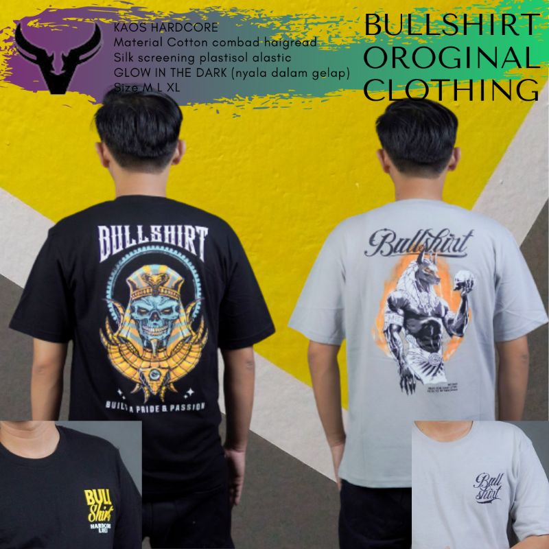 KAOS HARDCORE TENGKORAK SABLON GLOW IN THE DARK