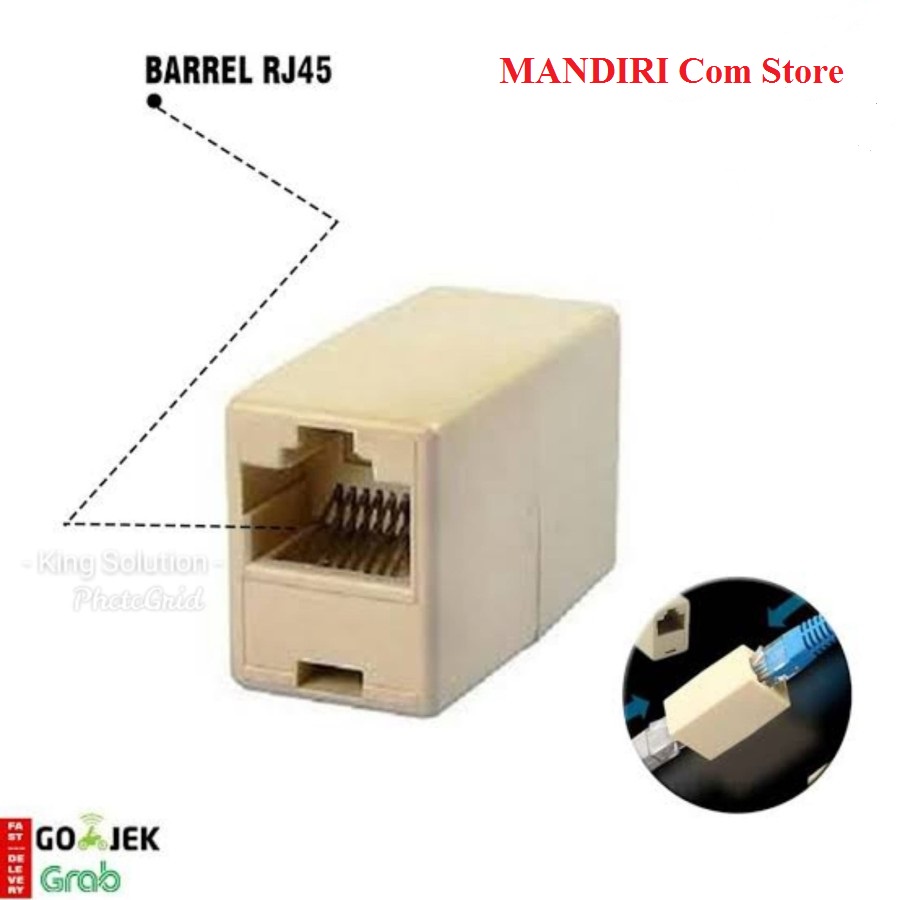 Barrel / Barel Konektor RJ45 / Penyambung Dua Konektor RJ 45 UTP LAN