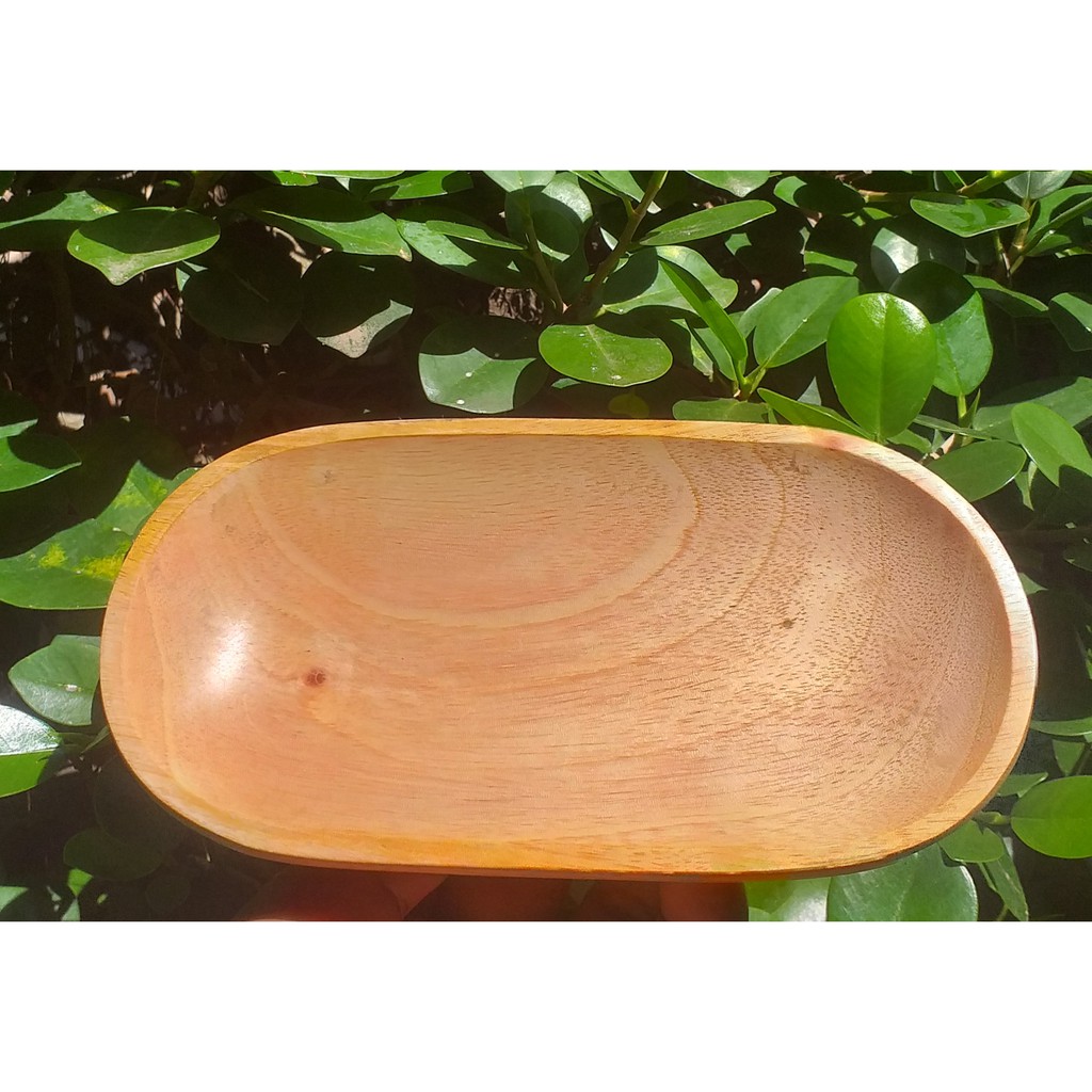 piring susi oval 8x16cm. mahoni