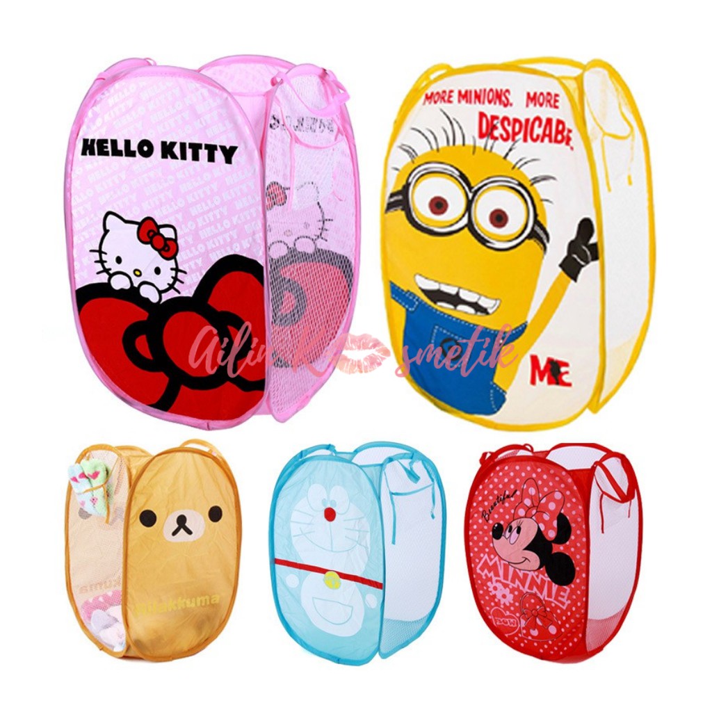 ANIMAL LAUNDRY BAG KERANJANG BAJU  LIPAT JALA KARAKTER  