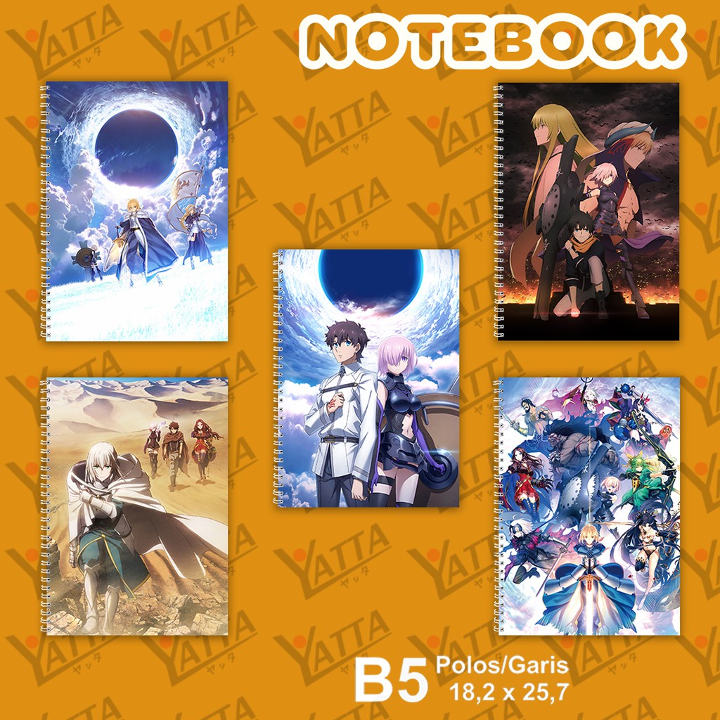 

Notebook Anime ukuran B5 18,2 cm x 25,7 cm Fate Grand Order