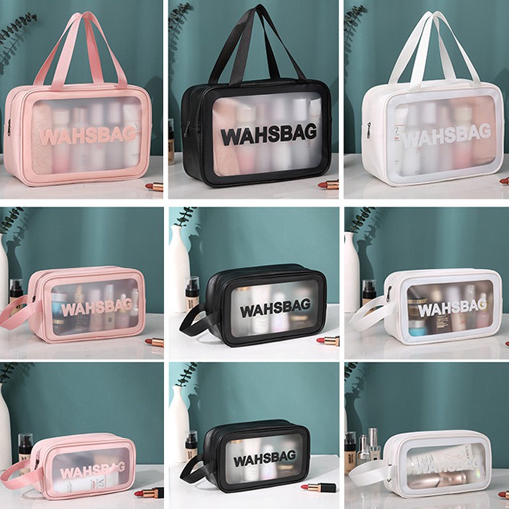 BABEE - TAS MAKE UP KOSMETIK TRANSPARAN WASHBAG / POUCH KOSMETIK TRAVEL WATERPROOF / TEMPAT PERALATAN MANDI