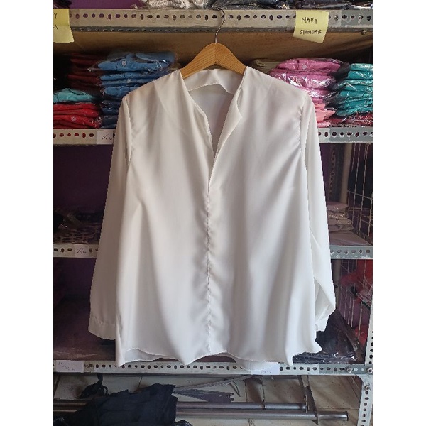 PROMO Kemeja polos hitam, kemeja polos putih, kemeja polos lengan panjang hitam, kemeja polos lengan