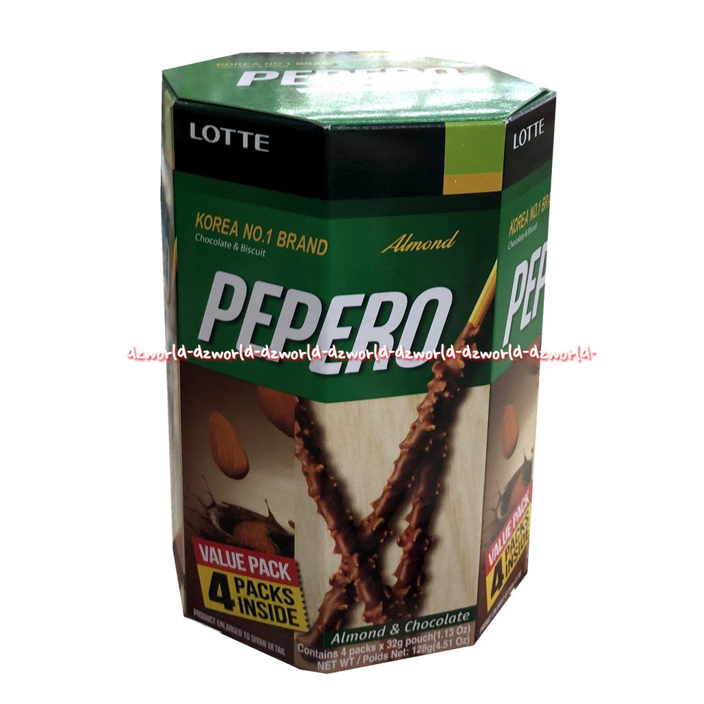 Pepero Almond 180gr Biskuit Stick Pepero Hijau Green