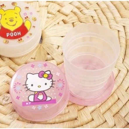 [ BISA COD ] GELAS LIPAT ANAK MINI PLASTIK LUCU PORTBALE TRAVEL TELESCOPIC CUP PLASTIC [MAMA HOUSE]