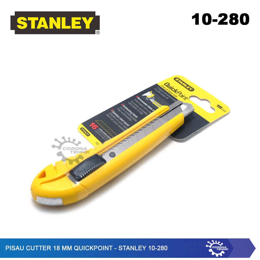 Stanley 10-280 - Pisau Cutter 18 mm QuickPoint