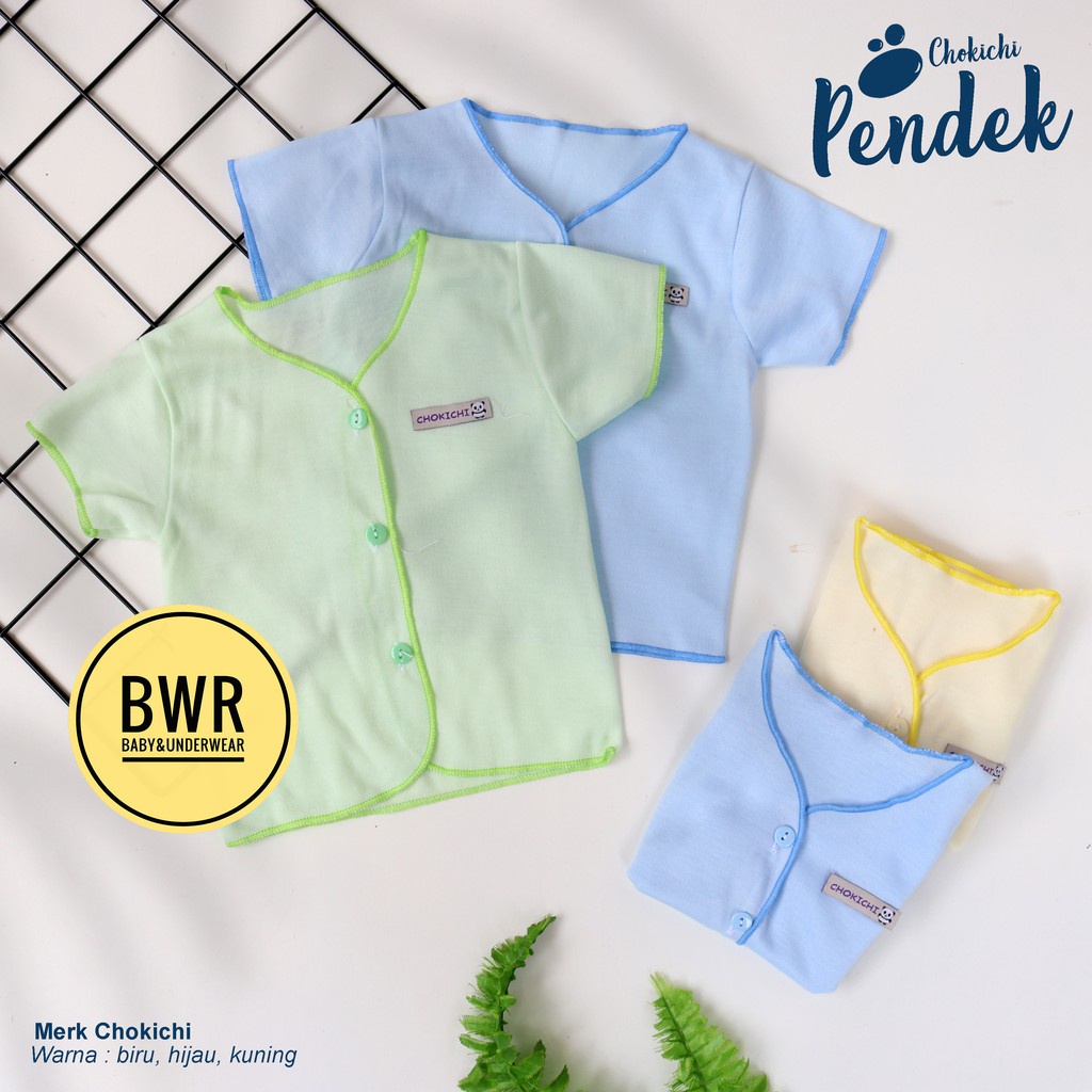 Makassar ! Baju Bayi Andreatex Boboko Newborn Tangan Pendek Kancing Depan ( 3 Pcs )