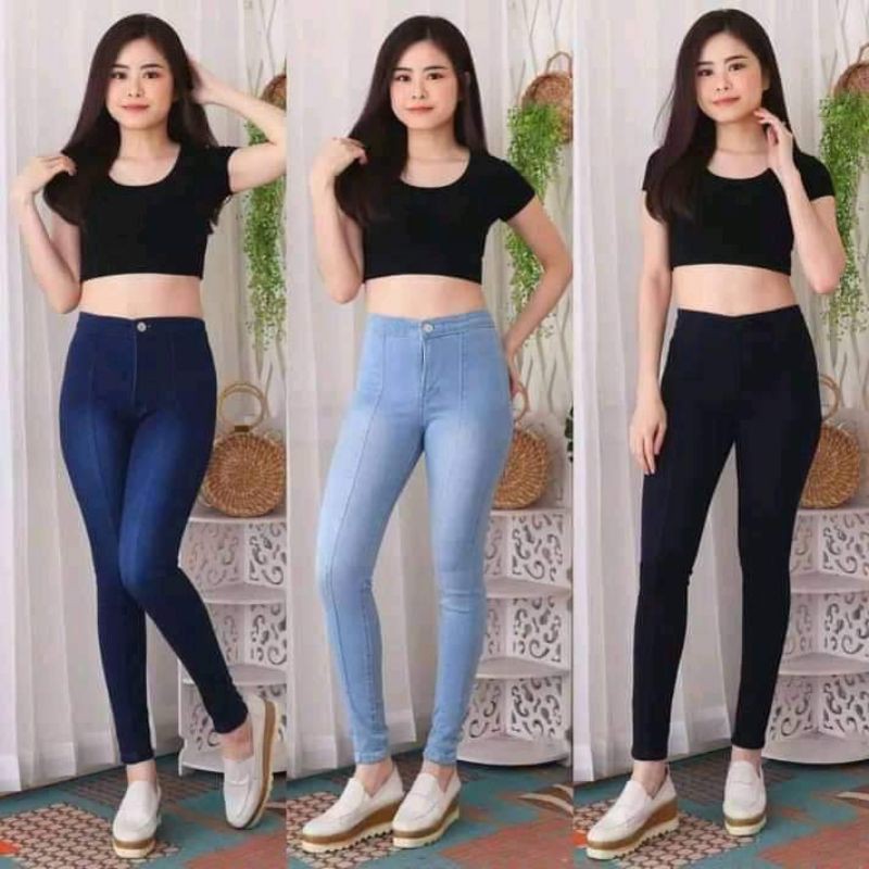 Jumbo Highwaist Tulang Jeans Wanita Big Size 27-42