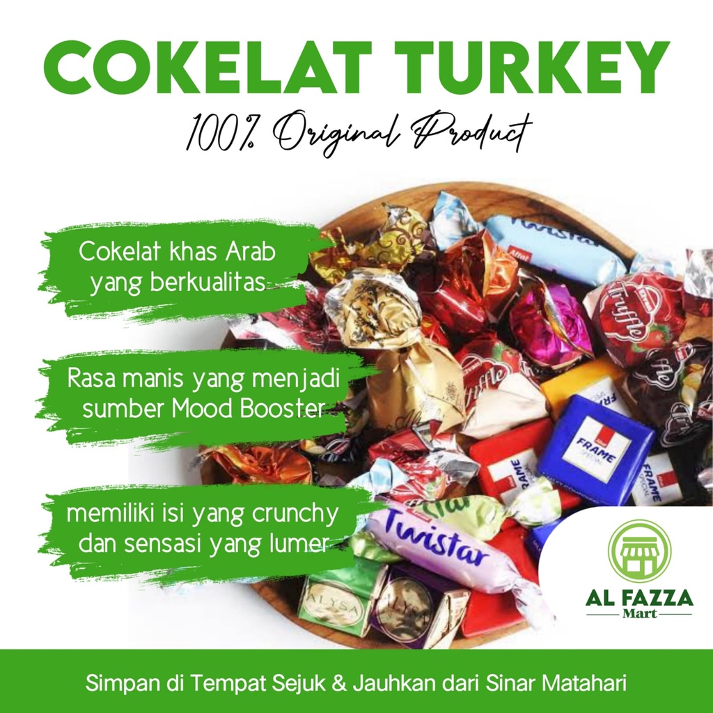 

Cokelat Turkey 500gr Coklat Turkey 500gr Cokelat Arab 500gr Coklat Arab 250gr Coklat Turki 250gr Original MIX