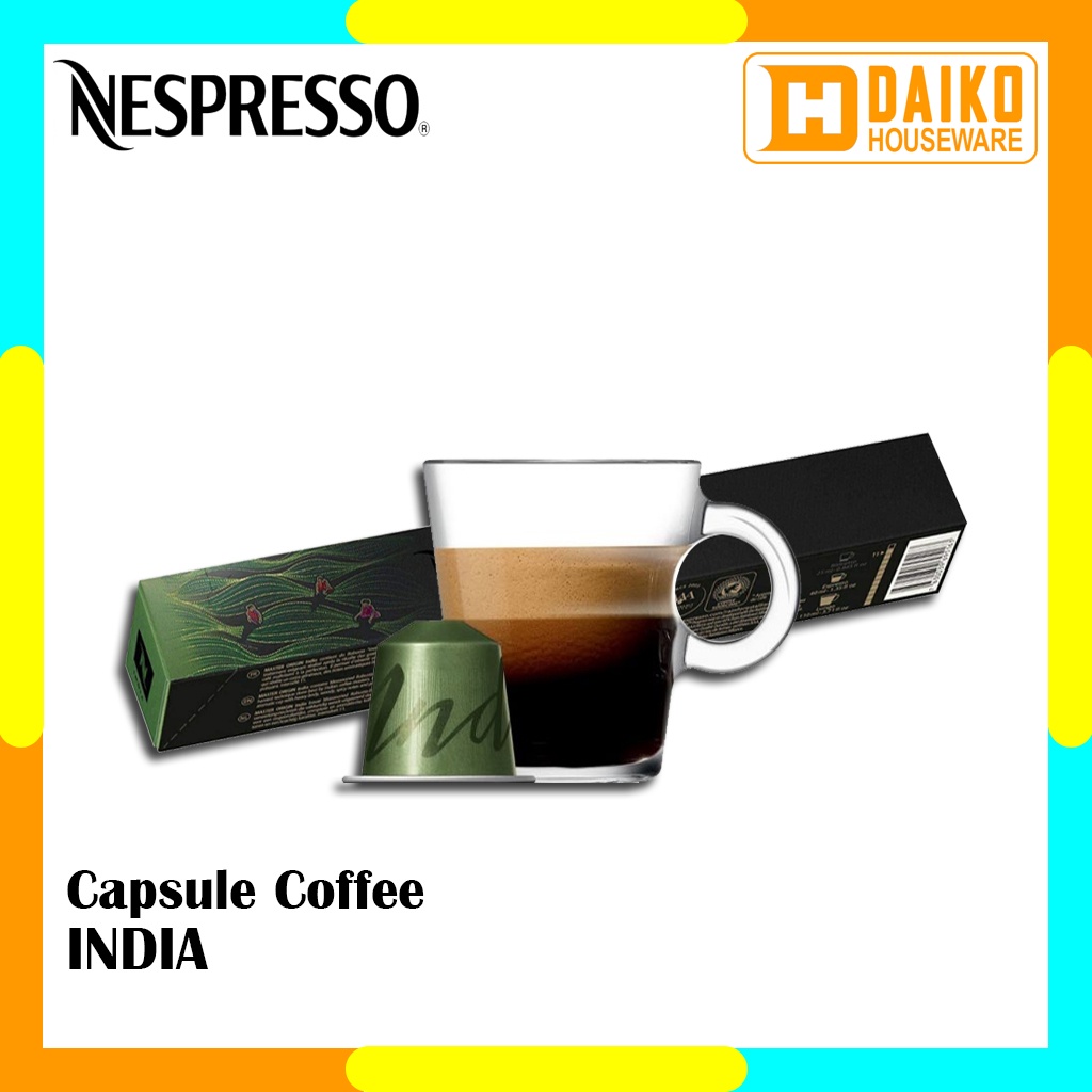 

Capsule Nespresso India Original Nestle 1 Pack - Coffee Master Origins Kopi Kapsul Expired Panjang