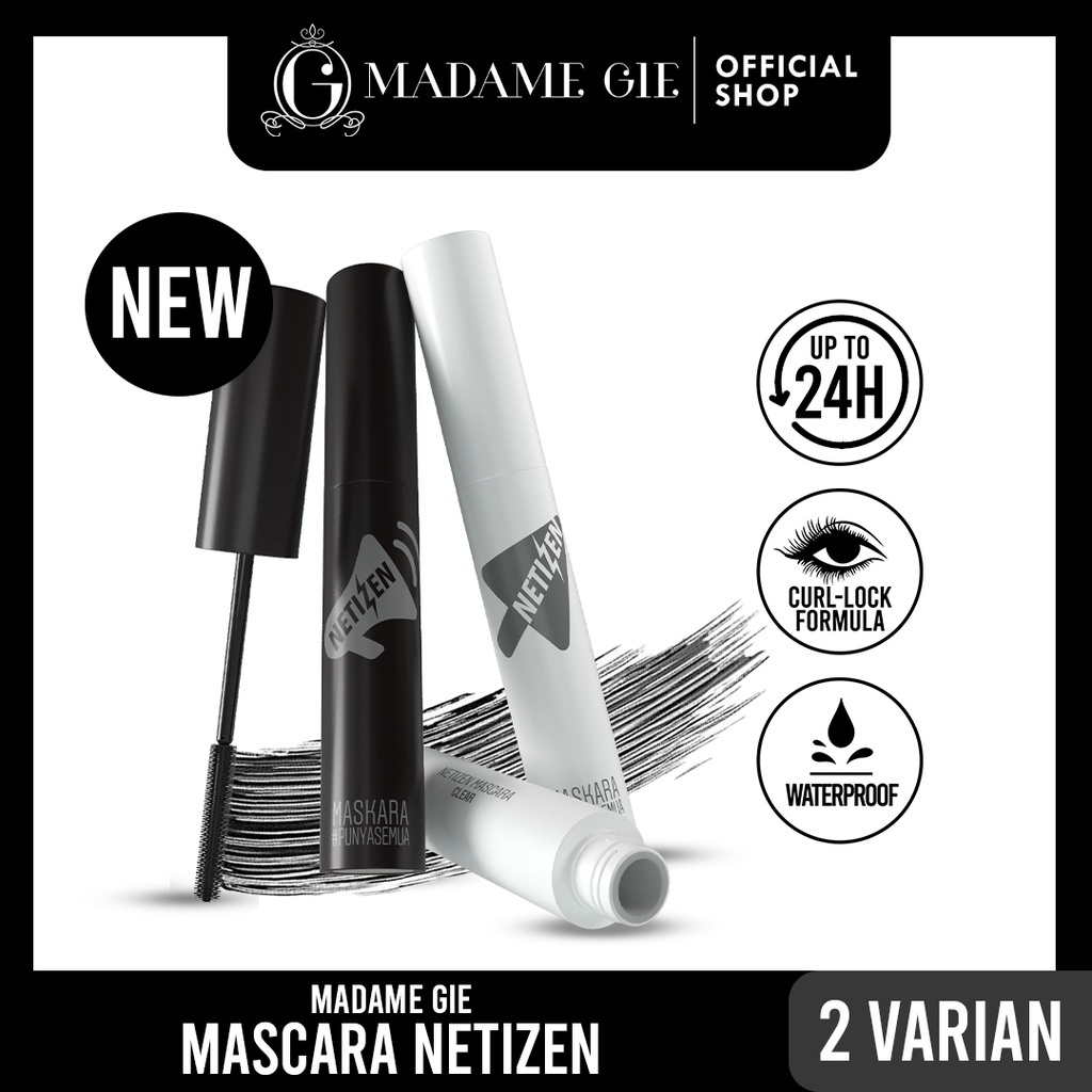 Mascara Madame Gie Mascara Netizen - Black Clear Make Up Maskara Waterproof