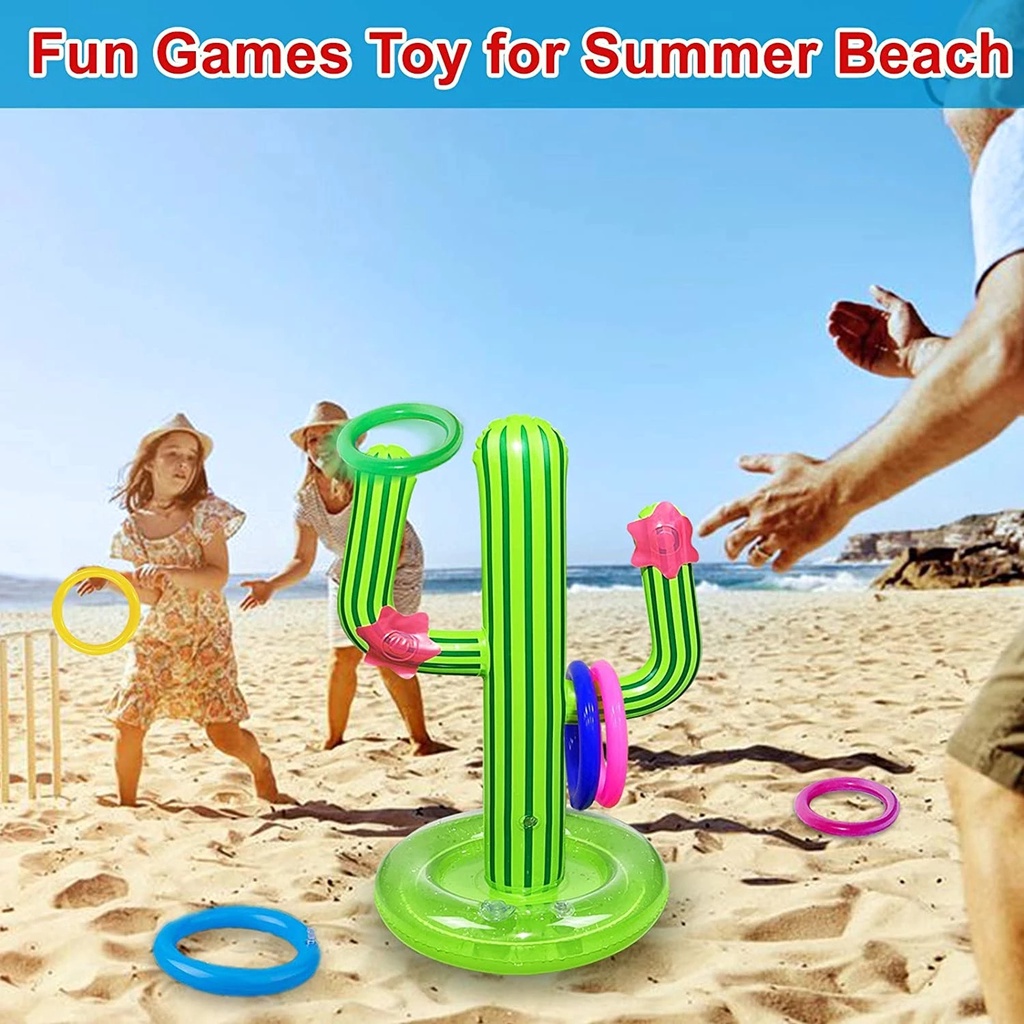 [ 1 SET PVC Inflatable Cactus Ring balloon Water Toy  for family games summer beach parties ]