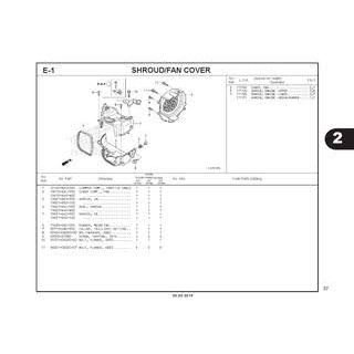 COVER / TUTUP MESIN ATAS BAWAH / SHROUD INLET EXHAUST BEAT FI ESP 2015 STARTER HALUS ORIGINAL