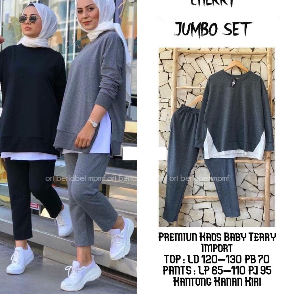 Ready Setelan baju olahraga wanita  jumbo ld 125 import / Setelan baju olahraga wanita jumbo model t