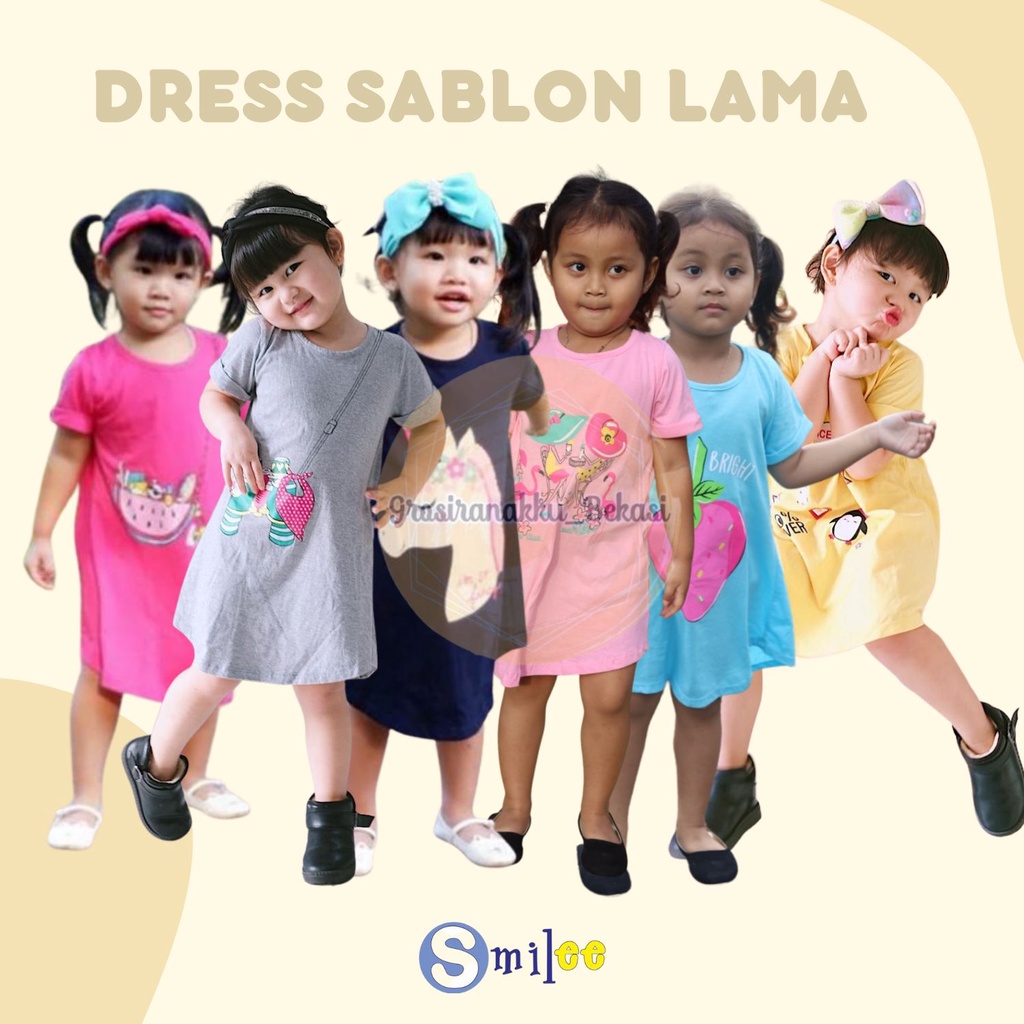 Daster Anak Smilee Sablon Mix Motif Size 1-5Tahun