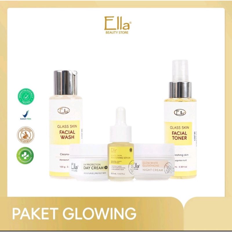 Ella Skincare Paket Kulit Glowing - Pancarkan Kulit Cerah Dan Glowingmu dlam 14 hari