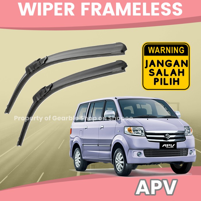 WIPER MOBIL SUZUKI APV WIPER DEPAN APV KARET WIPER KACA MOBIL FRAMELESS APV SEPASANG SATU 1 SET