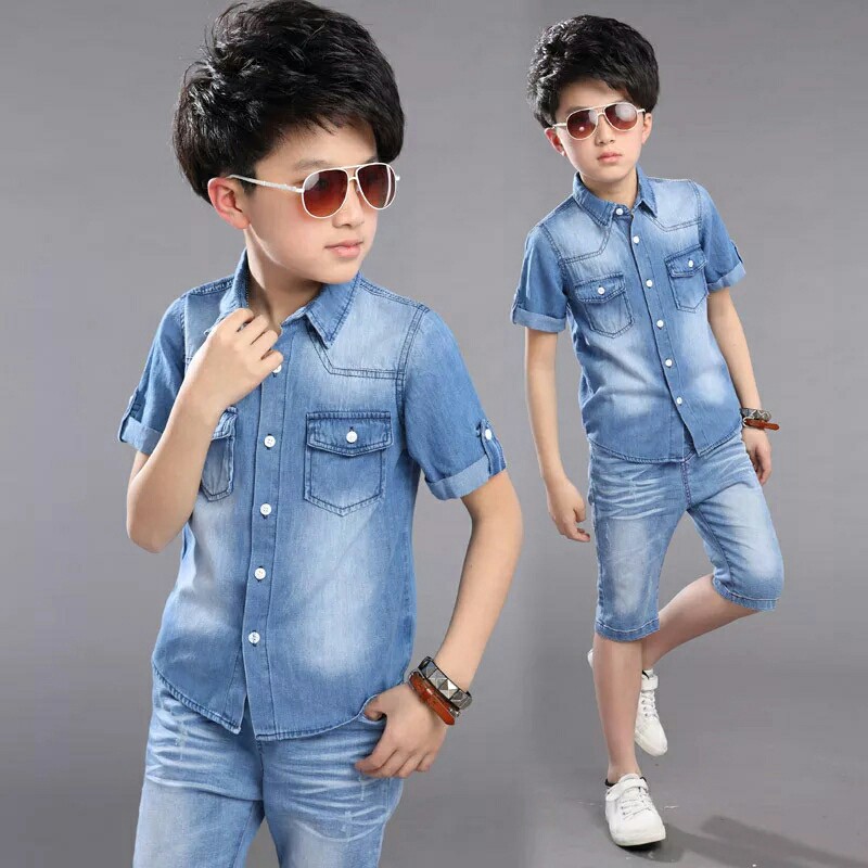 Kemeja jeans denim Martin Kids