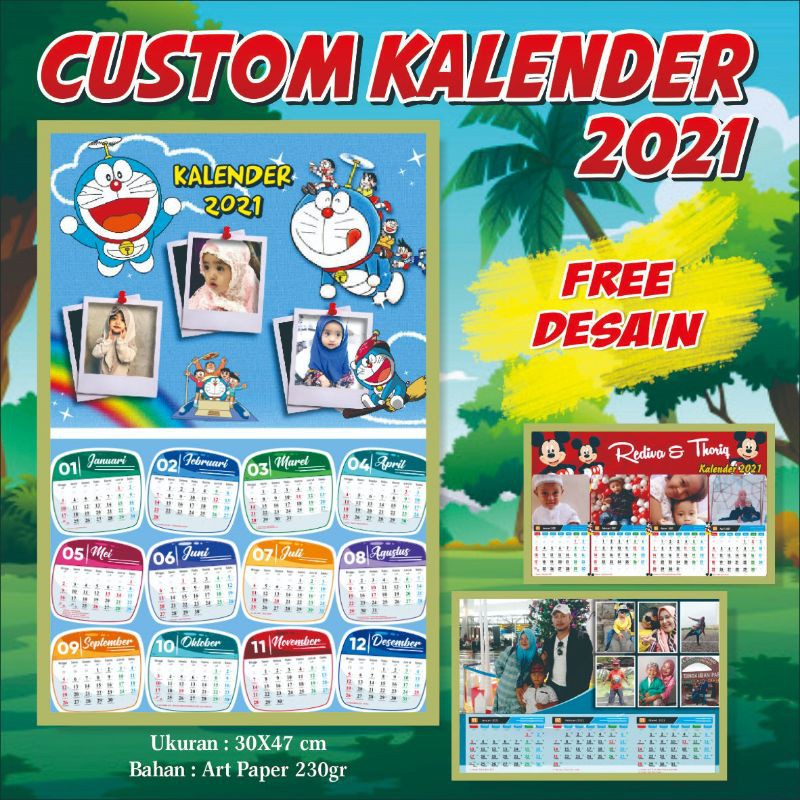 

Kalender Dinding 2021 Free Custom Design Foto