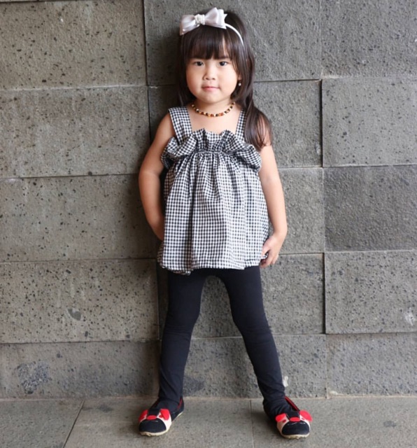 Atasan dress ruffle tanktop anak perempuan 2-4 tahun bahan katun