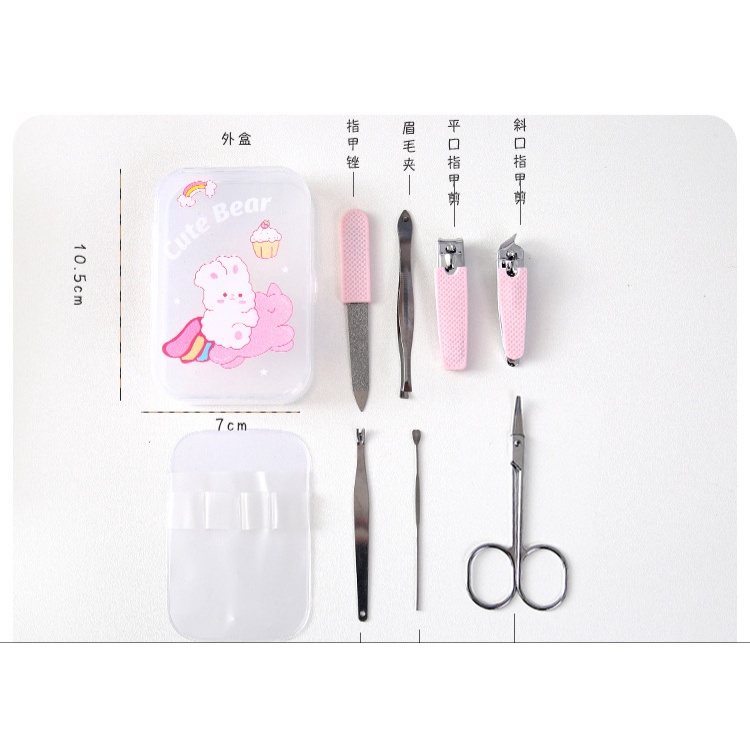 (Pimenova) Gunting Kuku Dompet 1 Set isi 7 Manicure Pedicure Karakter Set 7 in 1