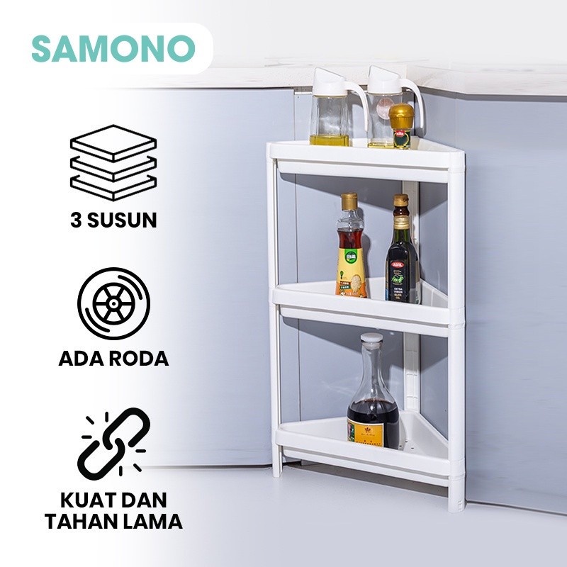 SAMONO Shelf Corner Rack 3 Susun SSR04