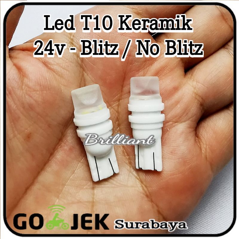 Lampu Senja Led T10 Tancep Keramik - 24v - Flash / No Flash - Harga Set 2pc