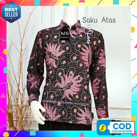 Batik Arkanza Motif Prakasa Hem Atasan Kemeja Baju Batik Pria Cowok Laki Laki Slimfit Full Lapis Fur