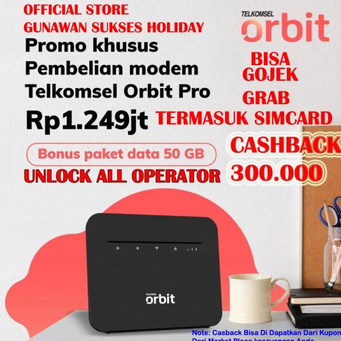Telkomsel Orbit Pro Modem WiFi 4G High Speed Bonus Data 50GB