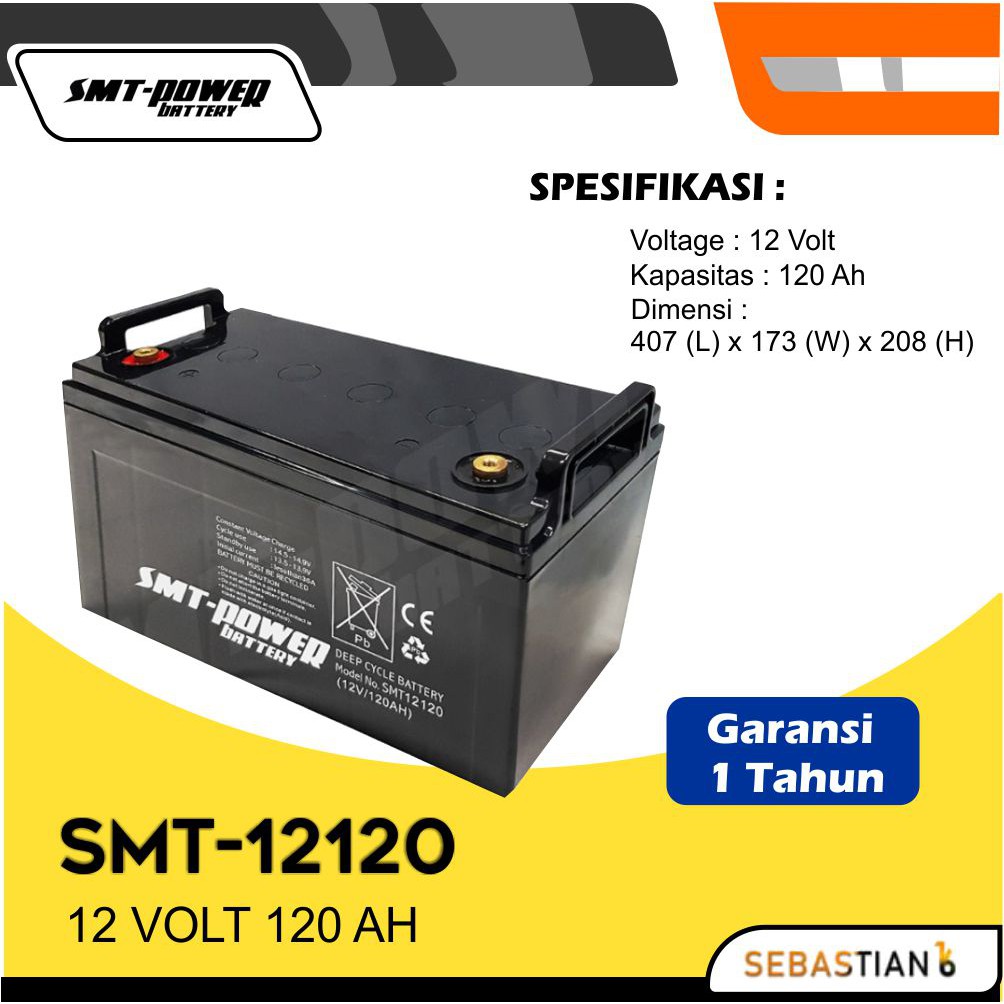 Aki Kering UPS 12V 120Ah Samoto Baterai Sepeda Listrik 12Volt 120Ah