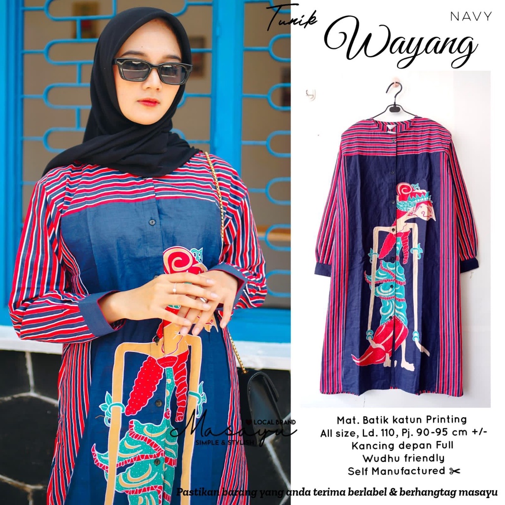 Tunik Batik Wayang by Butik Batik Solo Bahan Batik Katun kode BATIK TUNIK WAYANG