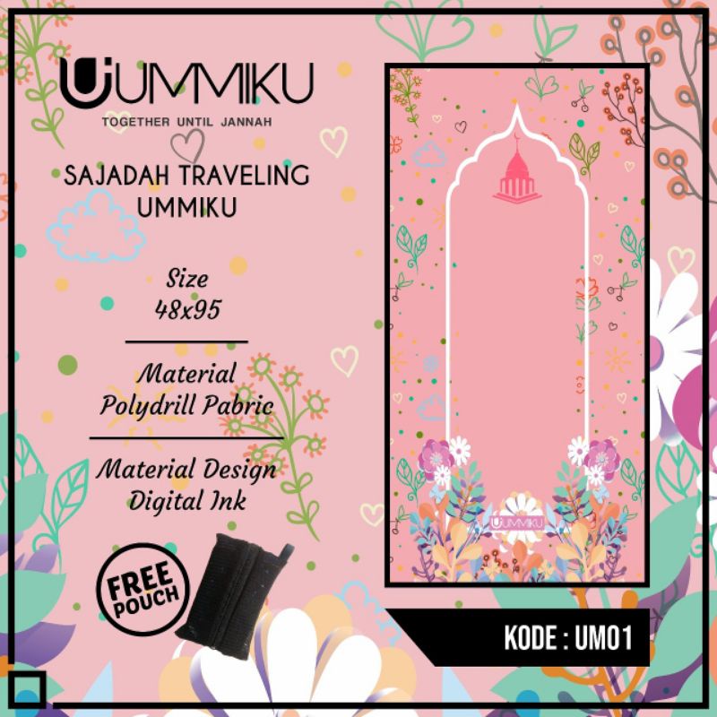 Sajadah Travel Anak UMMIKU / Sajadah Lipat Motif Anak Anak / Sajadah Travelling-Milenial 1