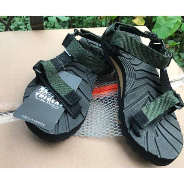 SANDAL GUNUNG SANDAL TIRGLAV OUTDOOR SANDAL HIKING HIJAU ARMY ORIGINAL